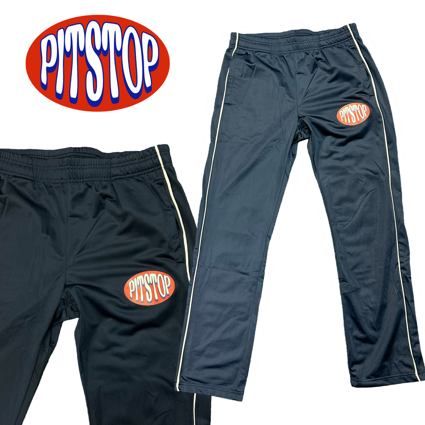 NAVY BLUE NEW OVAL TRACK PANTS
